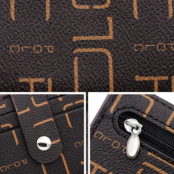 Herrplånbok Bank Kredit-ID-korthållare PU Läder Multi-Slot Fashion Card case- 4
