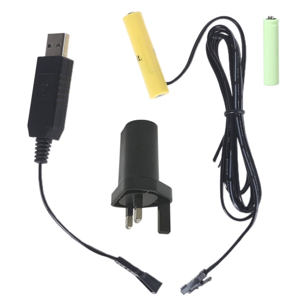 Avtagbar 1-4 st AAA-batterieliminator + 2A USB power för LED-ljusklockradioleksaker Fläktsensor tandborste