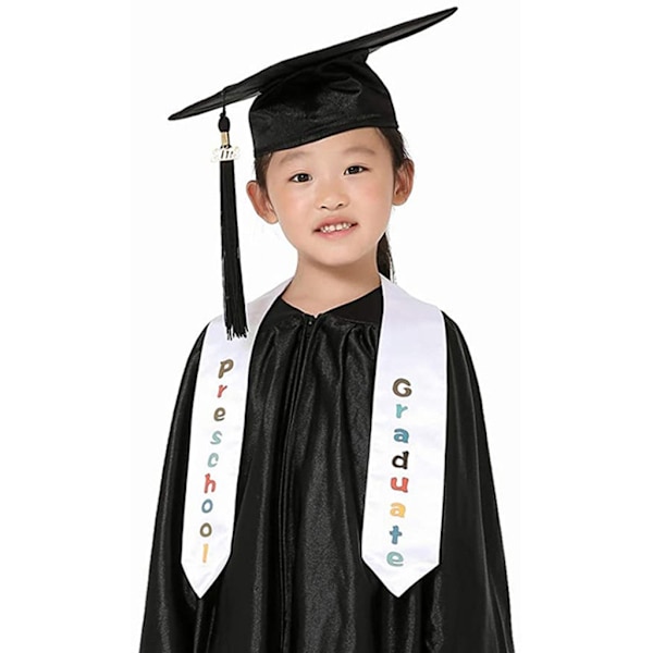 Hvid farve Graduation Sash Stole International Study Kids Photography Sash White 140CM