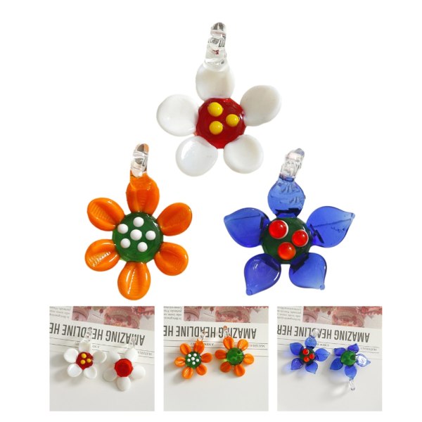 Utsökt blomsterberlock gör-det-själv-festsmycken Tillbehör Blomsterhänge Färgat glasyrmaterial Present för kvinnor och flickor White
