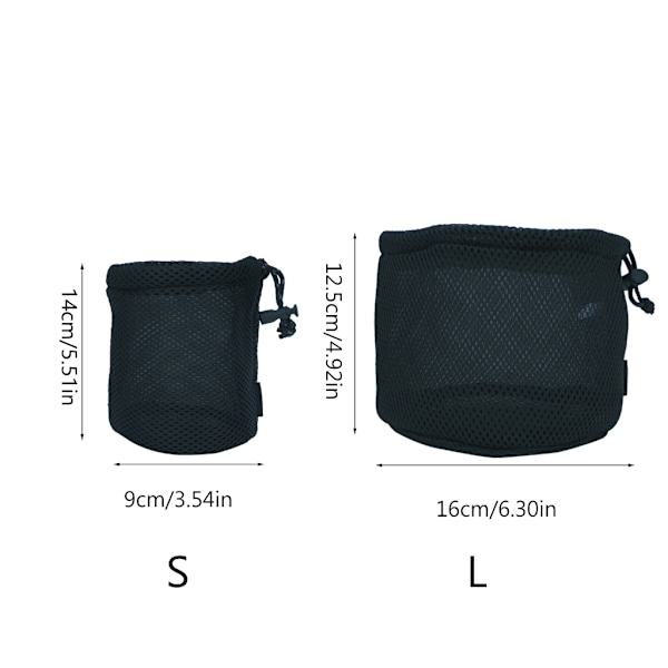 Nylon Mesh Dragkedja Väska Utomhus Camping Bestick Organisatörer Förvaringspåse Small