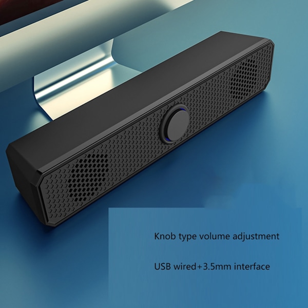 Mini Soundbar för PC Stationär Dator Bärbara Datorer Svart