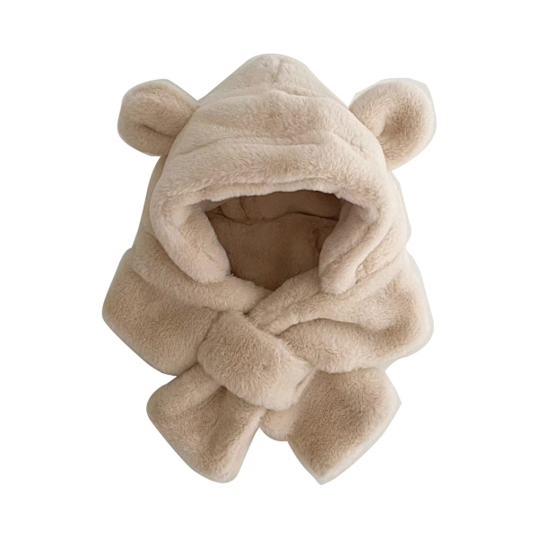 Vindtett One Pieces Babylue Skjerf Vinter Varm Halsduk Lue Lue Myk Pustende Plysj Bonnet Ørebeskyttelse Cap