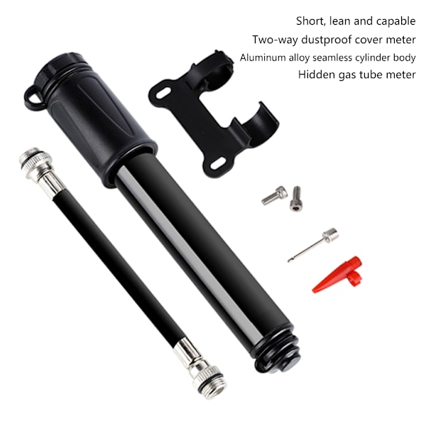 Mini-pyöräpumppu, sopii Presta- ja Schrader-venttiileille, 100 PSI, sisältää kiinnityssarjat, kevyt