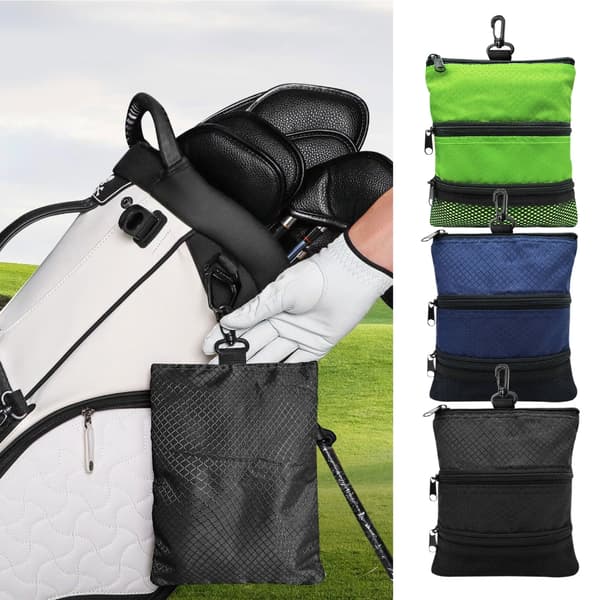 Trelags golfboldorganizer, pakke med 3, i kvalitetsnylon