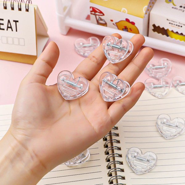 5 ST Clear Heart Paper Clips Mini Bookmark Clips Filhållarklämmor för studenter