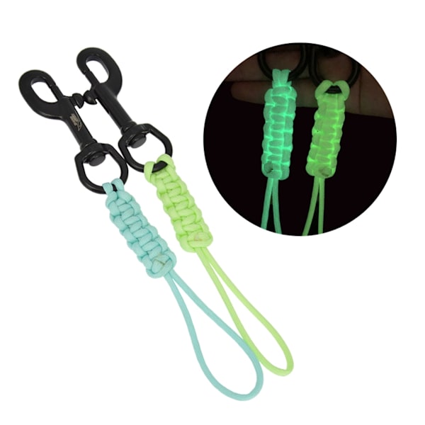 Antikk-tap Sikkerhetsline Spennkrok med Flettet Tau Lanyard Marine Grade Stål Luminous blue