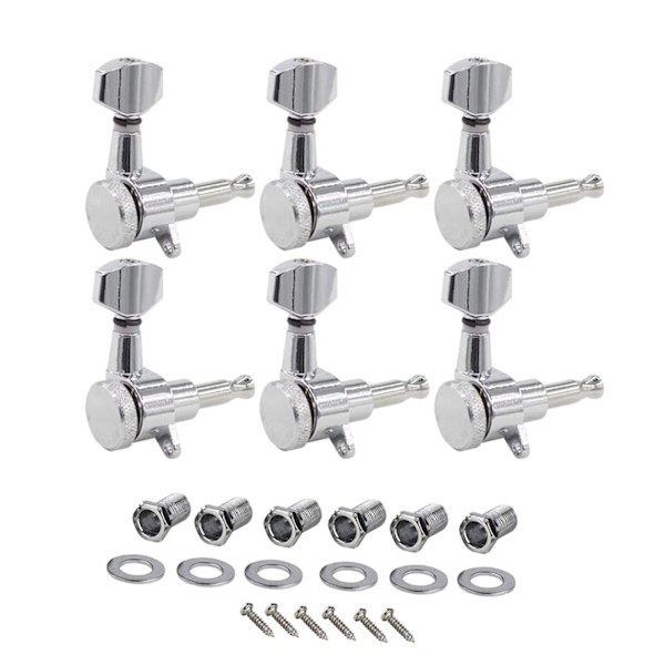 Inline Chrome Elektrisk Gitarr Låsning Plektrum Set för Fender ST TL Stil 6R