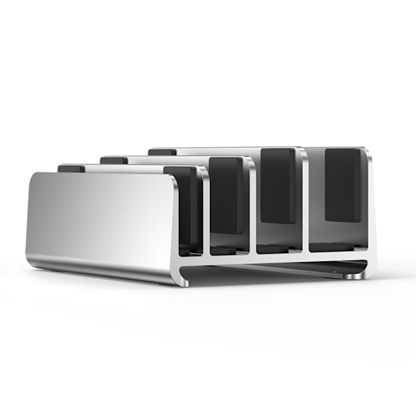 Stöd för stationär bärbar dator i aluminiumlegering Stödställ Justerbar 4-platser Bärbar skrivbordshållare Dockbas för bärbara datorer Surfplatta