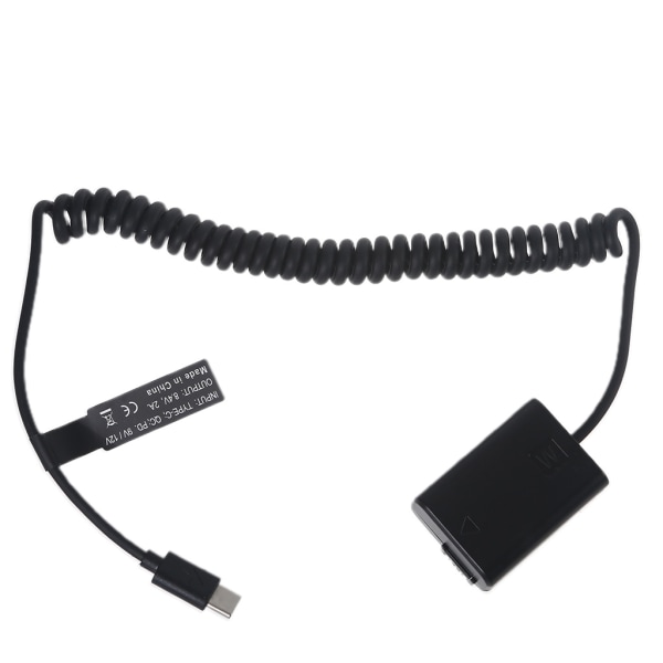 USB C til Dummy-batterierstatning til NP-FW50 Support PD 9V / 12V-udgang til kameraer Monitorer Højelastisk