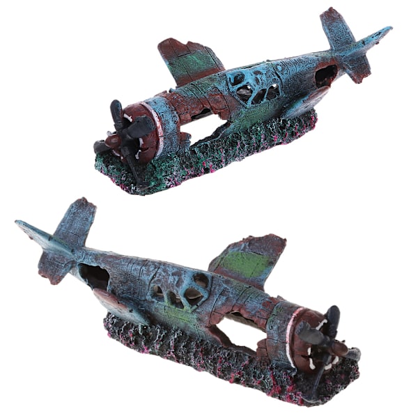 Akvarium Resin Wreck Decorations Sunken Plane Hideout for Fish Rest for Play