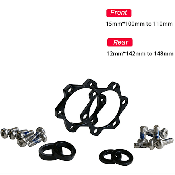 Adapter för cykelnavkonvertering, konvertering av fram- och baknav för cyklar Rear 142 to 148x12mm