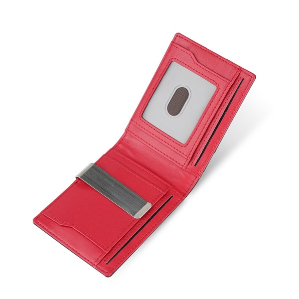 Blokkerende lommebok forretningsgave PU kredittkortholder pengeklemme for daglig bruk Red