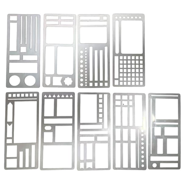 Förpackning med 9 stansmallar för scrapbooking-organisation