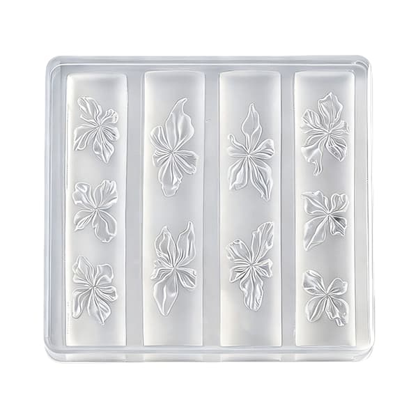 Transparent silikon nagelkonstform för lagerblomdesigner