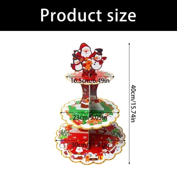 Juledessertstand Hurtig Samling Multi-lags Cupcake Serveringsbakke