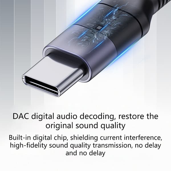 USB Type C til 3,5 mm Jack Hodetelefonadapter USB C 3,5 mm Lydkabelkonvertere