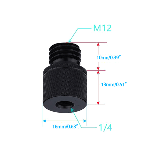 2 delar DSLR-kameraskruvar 1/4 till M4 M5 M6 M8 M10 M12 omvandlingsskruv 1/4 monteringsadapterskruv för projektorstativljusstativ A31