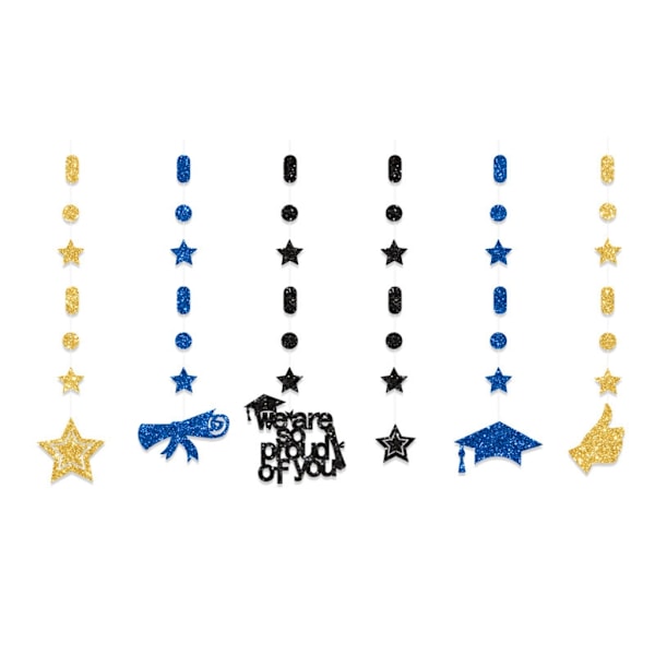 1 sæt Graduation Papir Bannere Tillykke Fest Dekorationer Stjerneophæng Ornament 5