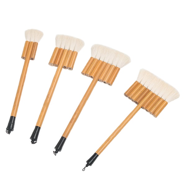 4 typer av ullrad målarpensel Återanvändbar platt pensel för akvarellkeramik 7 tubes