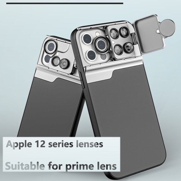 För 11 linser 5-i-1 Telefonlinser 2X teleobjektiv Fisheye 10X 20X Macro Lens Phone case För iPhone 11 Pro Max smartphone null - C