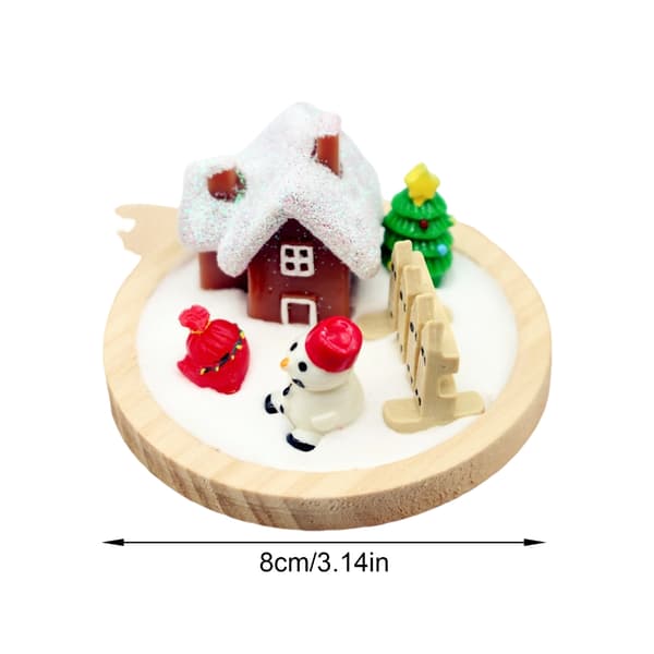 1:12 Snefelt Hytte Med Simuleret Slud Og Rose Julepynt
