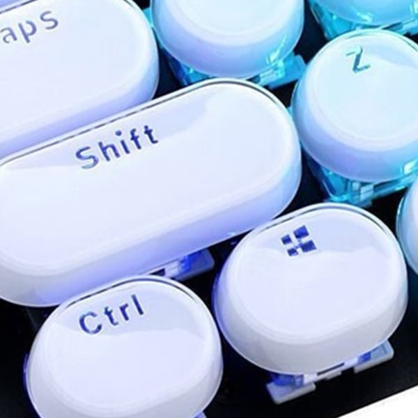Retro Double Shot Injection White Bi-Color Crystal Edge Keycaps för mekaniskt tangentbord med för Key Puller Flat 104 Key A1