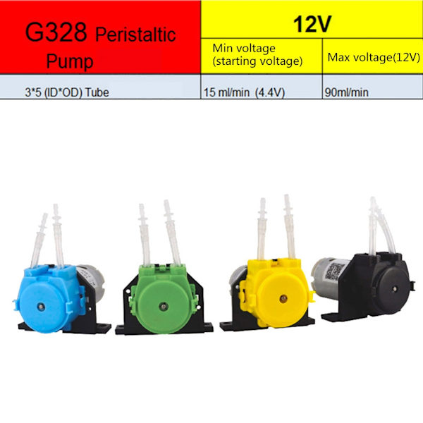 12V peristaltisk pump Lång livslängd Vätskedoseringspump Gadgettillbehör för kemisk biologi Praktisk liten pryl Green