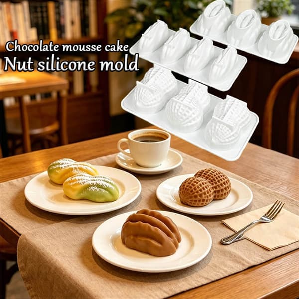 Nødder Silikoneforme til kagepynt Cupcake Toppers Nødder Fondantforme
