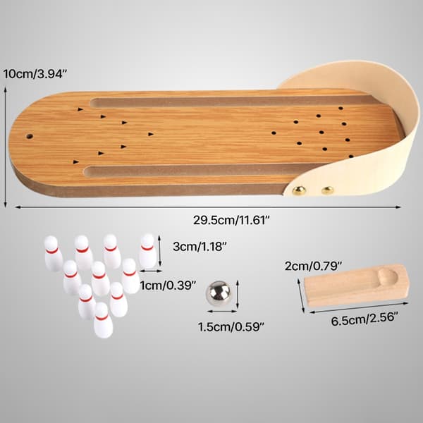 Mini Bowling Spilsæt Bordmodel Bowling Spil Skrivebords Bowling Legetøjsgave