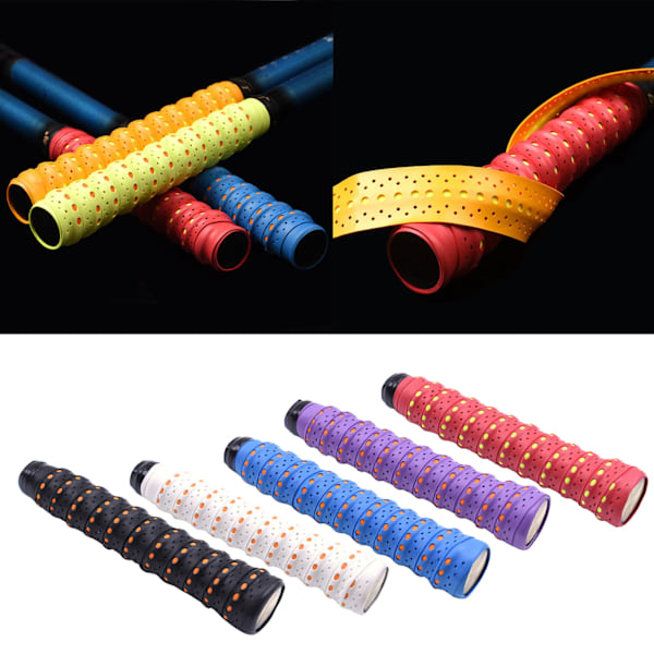 1 stk. Anti-slip svedbånd Badminton greb Tennis greb Sport tape viklebånd Black