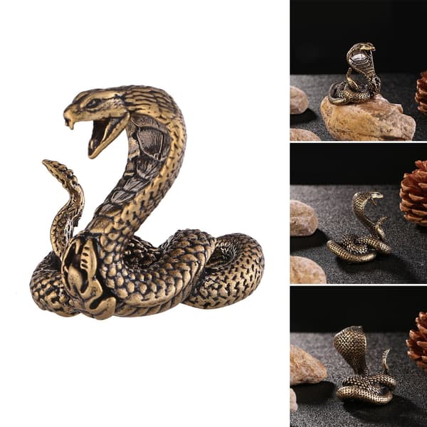 Orm Staty Mässing Orm Skulptur Mässing Orm Figurin Bordsdekorationer