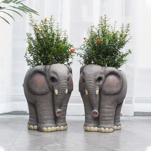 Elephant Silikonform Desktop Ornament Succulent Planter Blomsterpotte Form Dekorer
