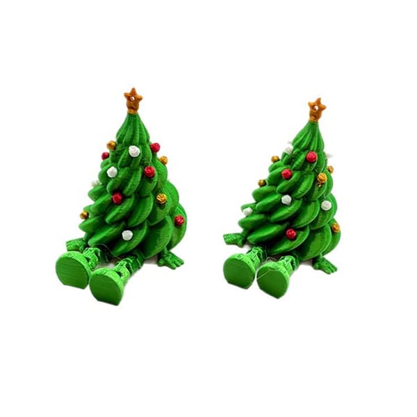 3D-printad julgransskrivbordsdekor 3D-printad polymer stressleksak