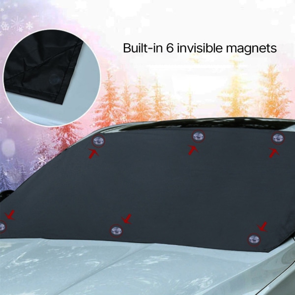 Magnetiska bilvindruteskydd för vinter Bilvindruta cover för is- och snöskydd Cover Vattentätt A