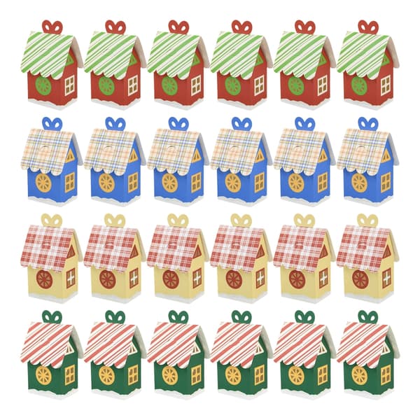 24 Julklappsaskar Papper Godisförpackning Godisbehållare Låda