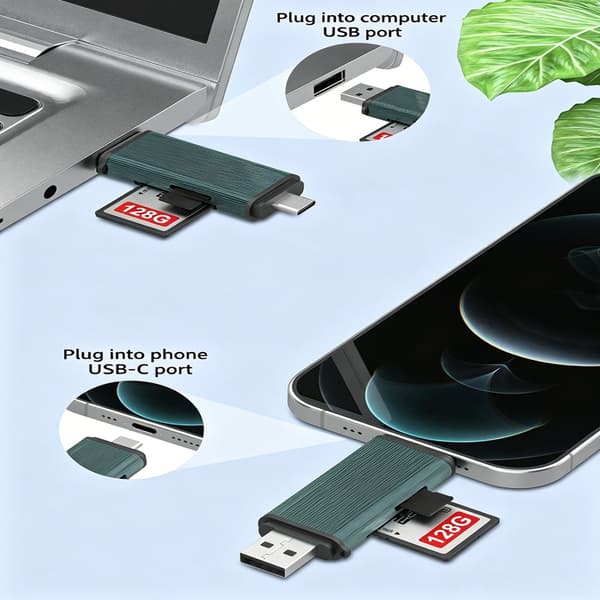 USB Typ C-kortläsaradaptrar USB C till kortläsare för telefon