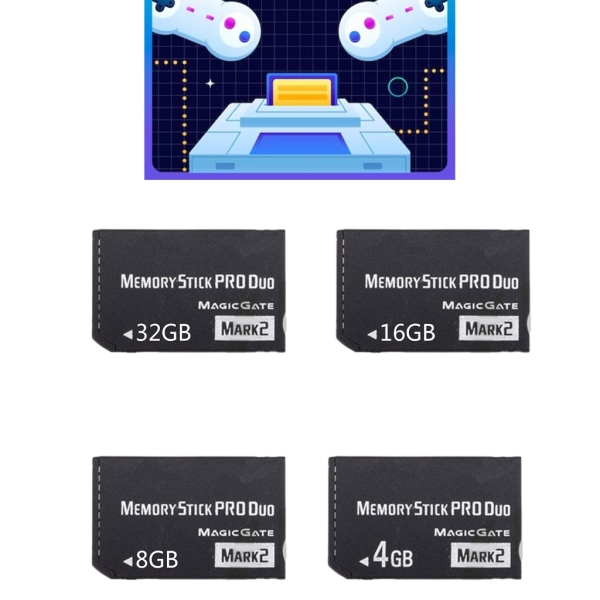Minnesspelskort 4GB/8GB/16GB/32GB Passar till PSP1000/2000/3000 Memory Stick Pro MS PRO Duo minneskortspeltillbehör