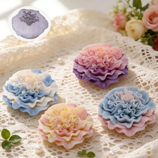 Silikonljusform Blomtema Hantverksmaterial för Heminredning