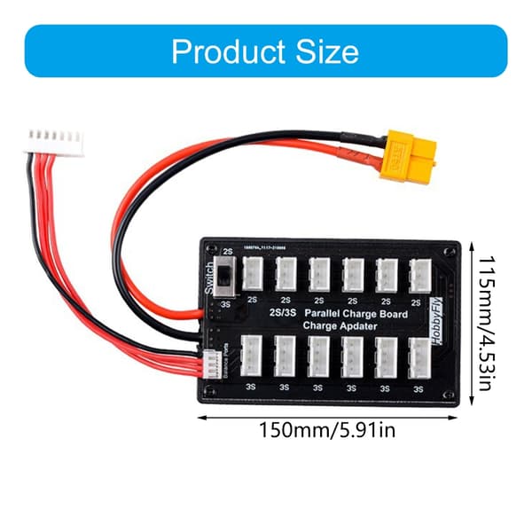 Batterilader 2S 3S 7.4V 11.1V Sikker Ladingsløsning Parallellading