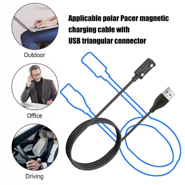 Portabel Magnetisk USB-laddningskabel för Pacer Klocka, Resevänlig 1m