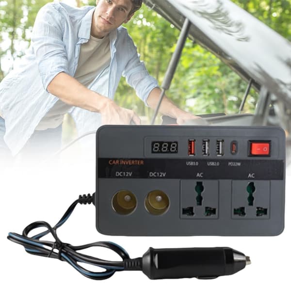 12V - 220V Autoadapteri 300W Tehomuunnin Pistorasialla