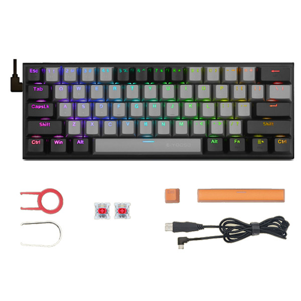 Z-11 Type-C 61 Keys Mekaaninen näppäimistö Type-C Taustavalaistu akselin mekaaninen näppäimistö
