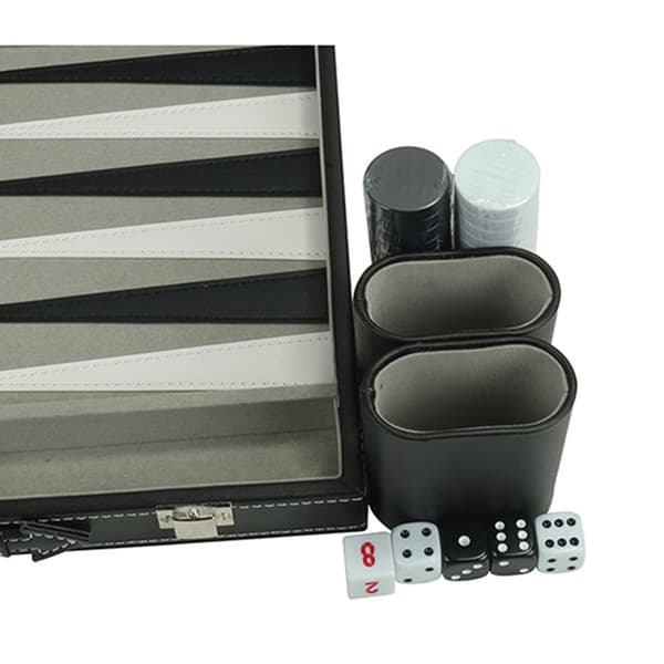 Backgammon-set i läder, brädspel för 2 spelare, lätt att använda