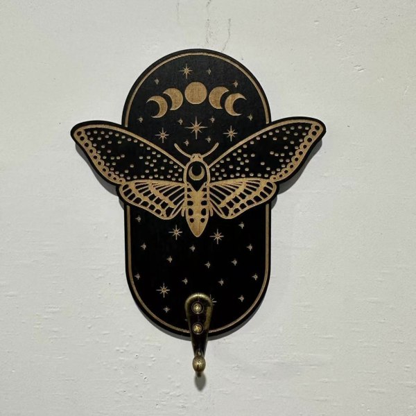 Dekorativ klädkrok Väggkrok Craft Trä Nyckelring Hållare Vägghängande-Dekor Evil-Eye Uggla-form Hängare Krok Hårdvara Hawk moth
