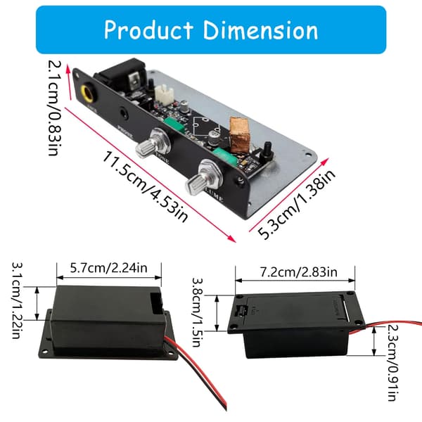 Gitar Equalizer Pickup med Tone Volumkontrollknapp Gitartilbehør
