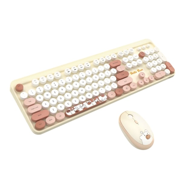 Hello Bear 2.4G trådløst tastatur søtt med numeriske 104 taster Gaming Keyboard Mus Sett for bærbar PC stasjonær PC-gave