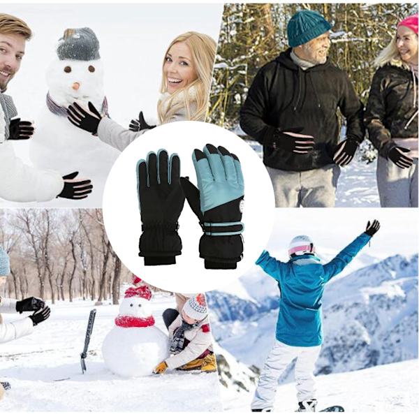 Vattentäta vintervarma handskar vindtäta snöskidhandskar för män kvinnor Black gray for men