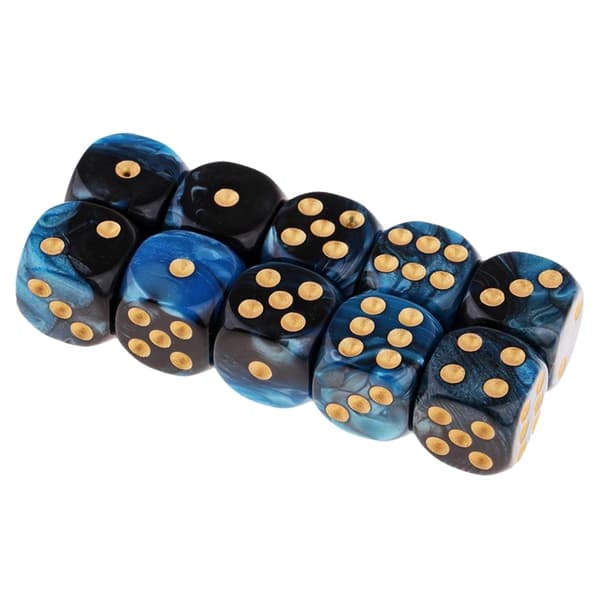 20 st Akryl 6-sidiga rundade tärningar Tvåfärgade rollspelstärningar