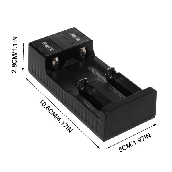 18650 2 kortplatser Laddare USB gränssnitt Oberoende Li-ion-batteriladdningsenhet